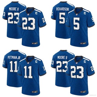 New1 2023-2024 NFL Indianapolis Colts Game Jersey Richardson Moore Pittman Indiana Nights เสื้อยืด พลัสไซซ์