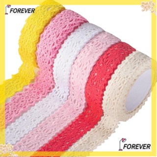 Forever เทปผ้าลูกไม้ 5 สี 0.7 นิ้ว X 5.9 ฟุต สําหรับตกแต่งสมุดภาพ งานฝีมือ diy 5 ม้วน