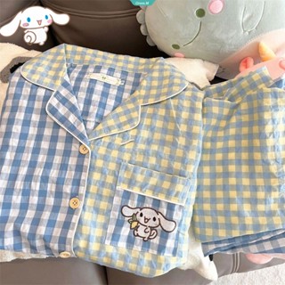 ชุดนอน เสื้อแขนยาว กางเกงขายาว ลายการ์ตูน Cinnamoroll Pochacco น่ารัก แฟชั่นฤดูใบไม้ผลิ และฤดูใบไม้ร่วง สําหรับผู้หญิง [GM]