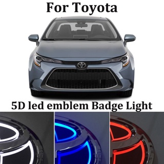 สติกเกอร์ตราสัญลักษณ์ LED 5D ด้านหน้า และด้านหลัง สําหรับตกแต่งรถยนต์ Toyota Vios Corolla 4runner Tundra