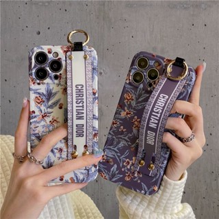 เคสโทรศัพท์มือถือ แบบนิ่ม ลายดอกไม้ มีสายคล้อง สําหรับ Apple Iphone 11 12 13ProMax X XS XR 78P