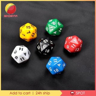 [Baosity1] ชุดลูกเต๋า D20 20 ด้าน สําหรับเกมกระดาน RPG Roleplaying Party Couleur 1# 6 ชิ้น