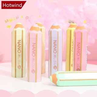 Hotwind Kawaii ยางลบดินสอ รูปดินสอน่ารัก เครื่องเขียนเกาหลี เด็ก เครื่องมือแก้ไขภาพวาด อุปกรณ์สํานักงาน โรงเรียน C6X2