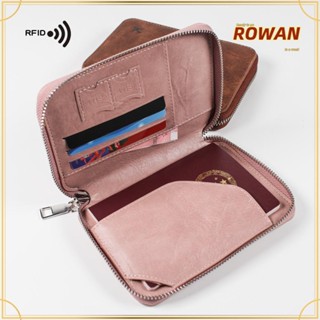 Rowans กระเป๋าใส่หนังสือเดินทาง มีซิป อเนกประสงค์ สีชมพู สําหรับผู้หญิง