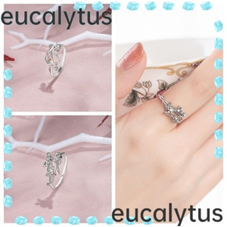 Eucalytus1 แหวนคู่รัก แหวนคอสเพลย์ รูปการ์ตูนอนิเมะ สีเงิน ปรับได้ เครื่องประดับ สําหรับผู้ชาย