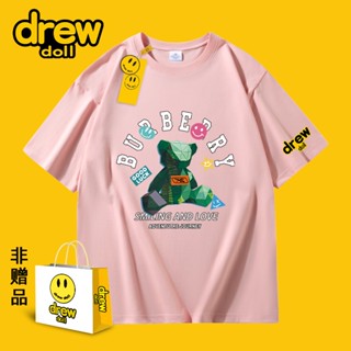 [พร้อมส่ง] เสื้อยืดแขนสั้นลําลอง ผ้าฝ้ายแท้ พิมพ์ลายการ์ตูนหน้ายิ้ม สไตล์อเมริกัน สําหรับผู้ชาย และผู้หญิง