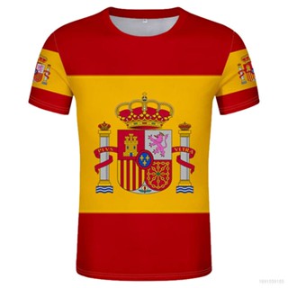 เสื้อยืดลําลอง แขนสั้น พิมพ์ลาย Spain National Jersey Fans พลัสไซซ์ แฟชั่นสตรีท