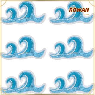 Rowans แผ่นแพทช์ ปักลายคลื่นทะเล มีกาวในตัว กว้าง 2.05 นิ้ว 52 มม. สีแดง สําหรับซ่อมแซม