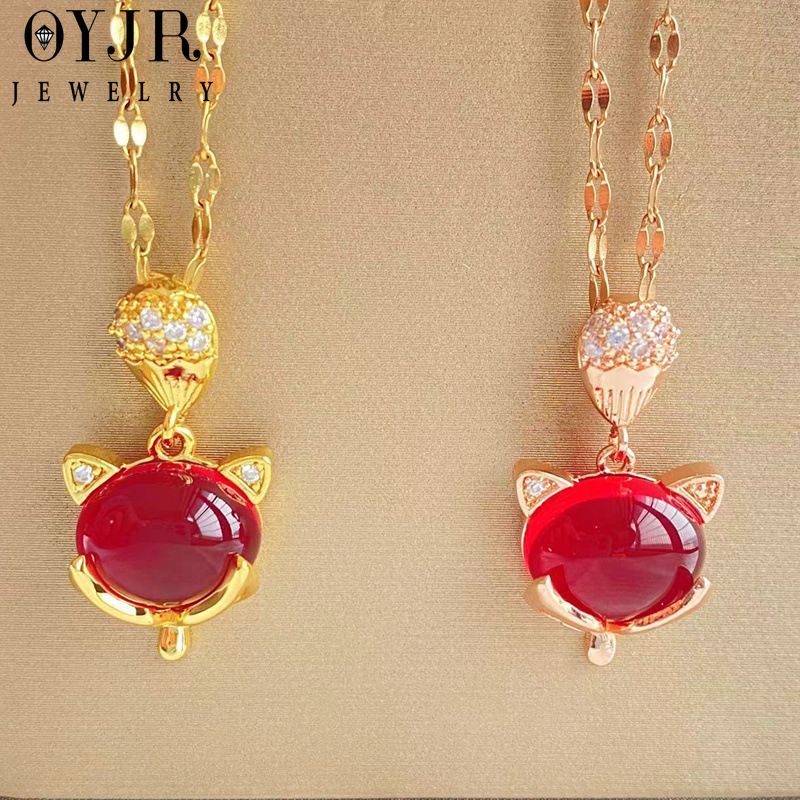 OYJR สร้อยสแตนเลส จี้จิ้งจอก เครื่องประดับแฟชั่นสำหรับผู้หญิง - รูปที่ 7