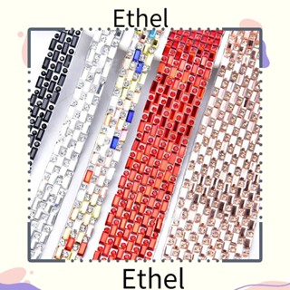 Ethel1 สติกเกอร์ริบบิ้นคริสตัล พลอยเทียม มีกาวในตัว 5 หลา สําหรับตกแต่งเสื้อผ้า รองเท้า กระเป๋า งานฝีมือ