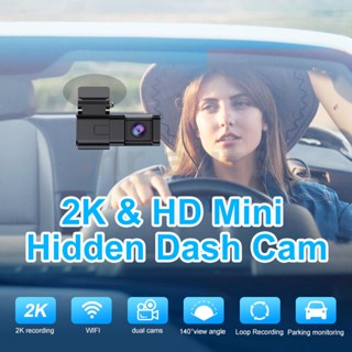 Mr.auto 170° สมาร์ทโฟน HD Dash Cam เลนส์คู่ 2K + 1080P WiFi ด้านหน้าและด้านหลัง บันทึกวิดีโอ จอดรถ