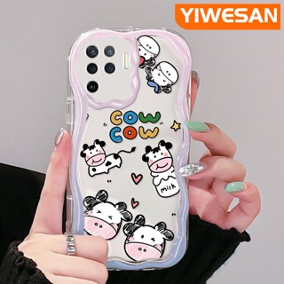 เคสโทรศัพท์มือถือ ซิลิกาเจลใส กันกระแทก ลายการ์ตูนวัว นม เนื้อครีม สําหรับ OPPO A94 4G F19 Pro Reno 5F Reno 5 Lite