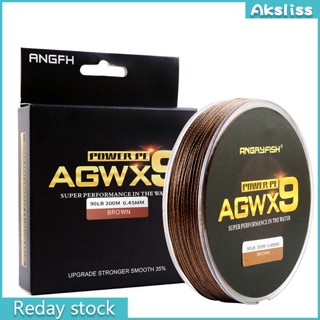 Aks Angryfish Agwx9 สายเบ็ดถัก 300 ม. สําหรับใช้ในการตกปลา