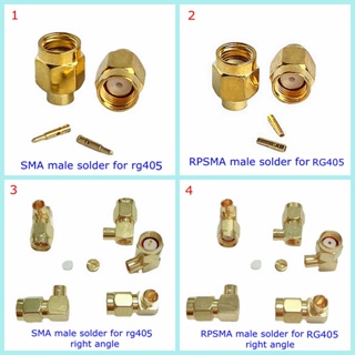 สายเคเบิลเชื่อมต่อ RG405 SMA ตัวผู้ RF RP-SMA ตัวผู้ 90 องศา สําหรับ RG405 10 ชิ้นต่อล็อต