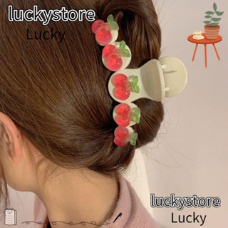 Lucky กิ๊บติดผมหางม้า พลาสติก รูปเชอร์รี่ สําหรับผู้หญิง