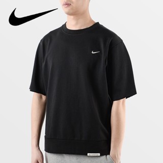 [ขายดี พร้อมส่ง] Nike เสื้อยืดลําลอง แขนสั้น คอกลม ปักลายโลโก้ ทรงหลวม ใส่สบาย แฟชั่น สําหรับผู้ชาย 100%