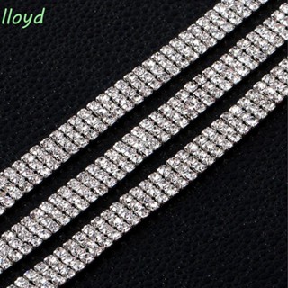 Lloyd สายโซ่คริสตัลใส สีเงิน 3 แถว 2 แถว 1 แถว DIY