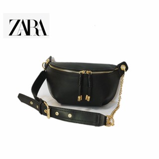 Zara กระเป๋าคาดอก กระเป๋าสะพายไหล่ แต่งสายโซ่คล้อง ขนาดเล็ก เข้ากับทุกการแต่งกาย แฟชั่นทันสมัย สําหรับสตรี