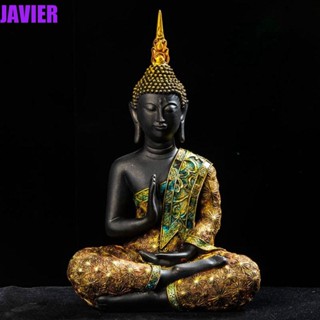 Javier รูปปั้นพระพุทธรูปเรซิ่น แบบพกพา สไตล์วินเทจ สําหรับตกแต่งบ้าน