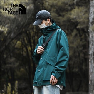 เสื้อแจ็กเก็ตกีฬา มีฮู้ด ปักลายโลโก้ The North Face แบบดั้งเดิม ใช้งานกลางแจ้ง