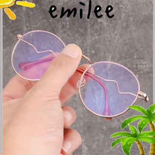 Emilee วินเทจ ทรงกลม สายตาสั้น แว่นตา ป้องกันแสงสีฟ้า ผู้หญิง แฟชั่น ป้องกันรังสี เพชร กระดุม แว่นตา