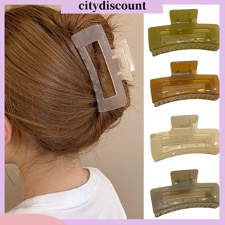 &lt;citydiscount&gt; กิ๊บติดผม แบบใส ทรงสี่เหลี่ยม กันลื่น ขนาดใหญ่ สําหรับผู้หญิง