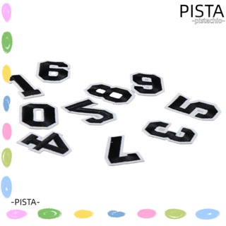 Pista แผ่นรีดตัวเลข ผ้าโพลีเอสเตอร์ สีดํา ขนาด 2 นิ้ว 5.1*3.7 ซม. (2.01*1.46 นิ้ว)