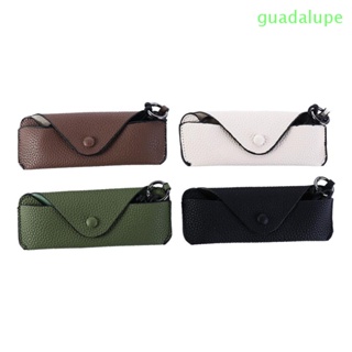 Guadalupe เคสแว่นตา หนัง PU กันน้ํา พร้อมสายคล้อง สไตล์เกาหลี สําหรับผู้ชาย และผู้หญิง