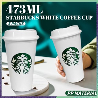 Starbucks แก้วมักใส่กาแฟ นํากลับมาใช้ใหม่ได้ 473 มล. 16 ออนซ์ 5 ชิ้น