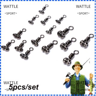 Wattle 5 ชิ้น / ล็อต ตกปลา กลิ้ง หมุน เชื่อมต่อ แบบพกพา สเตนเลส คุณภาพสูง แหวนแข็ง