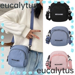 Eucalytus1 กระเป๋าสะพายข้าง ผ้าแคนวาส ลําลอง ใส่โทรศัพท์มือถือ เหมาะกับการพกพาเดินทาง