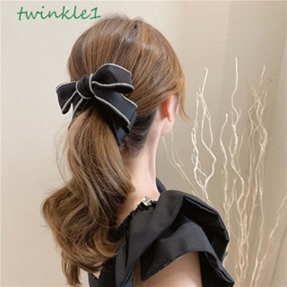 Twinkle1 กิ๊บติดผม ผ้าซาติน ประดับพลอยเทียม สไตล์เกาหลี เรโทร สําหรับผู้หญิง