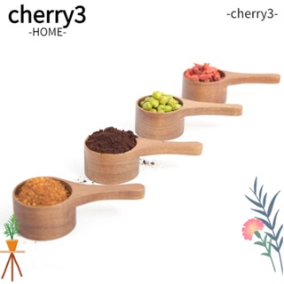 Cherry3 ช้อนตักเมล็ดกาแฟ และซุป แบบไม้อะคาเซีย แฮนด์เมด 6 ชิ้น