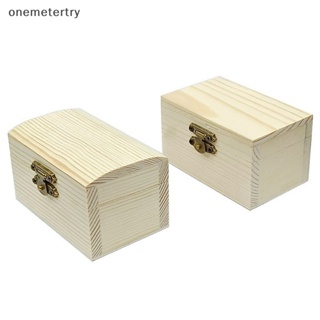 Onem กล่องไม้เปล่า ทรงสี่เหลี่ยม สไตล์วินเทจ สําหรับใส่เครื่องประดับ งานฝีมือ DIY