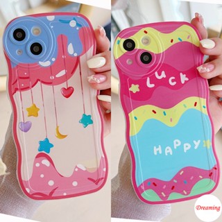 เคสโทรศัพท์มือถือ ทรงวงรี ลายหยัก สีรุ้ง และดาว สําหรับ VIVO V27E V25E V23E V21E V20 V17 V15 V9 Youth V5S S1 Pro