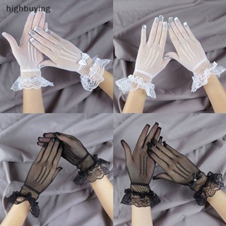 [highbuying] ถุงมือตาข่าย ลูกไม้ แบบเต็มนิ้ว แฟชั่นสําหรับผู้หญิง พร้อมส่ง