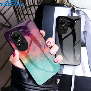 สําหรับ OPPO Reno 10 Pro Reno 8T Find X6 Pro A98 A58 เคส Starry Sky กระจกนิรภัย นิ่ม กรอบซิลิโคน แข็ง เคสโทรศัพท์