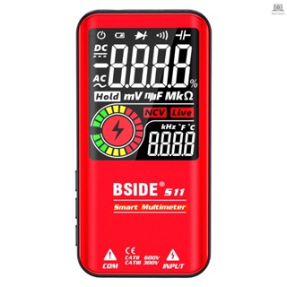 Bside S11 มัลติมิเตอร์ดิจิทัล หน้าจอ LCD 9999 เคาท์ AC DC โวลต์มิเตอร์ โอห์มมิเตอร์ ทดสอบความต้านทาน ความจุ Fre TOLO-9.7