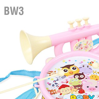 BW3 6 ชิ้นเด็กกลองเครื่องดนตรีชุดการศึกษา Horn Rattle เด็กวัยหัดเดินเครื่องดนตรีสำหรับเด็ก