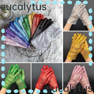 Eucalytus1 ถุงมือคอสเพลย์ ประดับเลื่อม สไตล์ฮิปฮอป สําหรับการแสดงบนเวที ฮาโลวีน