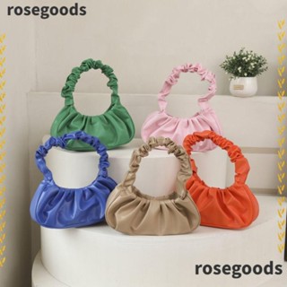 Rosegoods1 กระเป๋าถือ กระเป๋าสะพายไหล่ สะพายข้าง หนัง Pu ความจุสูง สีพื้น แฟชั่นสําหรับสตรี