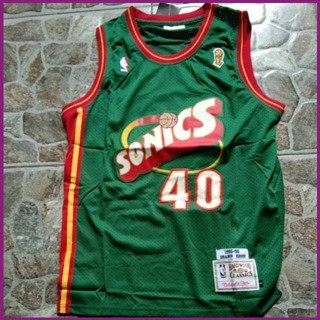 เสื้อกีฬาแขนกุด ลายทีม NP2 SuperSonics Shawn NBA Jersey No.40 Kemp สไตล์เรโทร คลาสสิก พลัสไซซ์ PN2