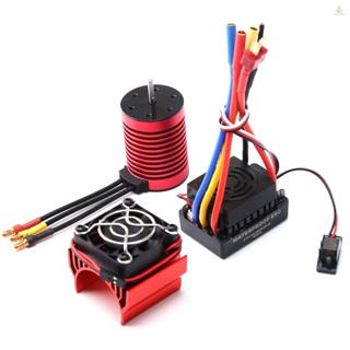 Funygame F540 มอเตอร์ไร้แปรงถ่าน 4370KV 4 ขั้ว พร้อมฮีทซิงค์ และ 60A ESC ควบคุมความเร็วไฟฟ้า ปลั๊ก T สําหรับรถบังคับ 1/10