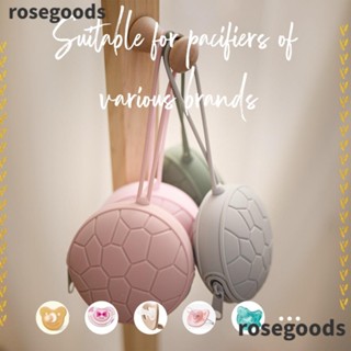 Rosegoods1 กล่องเก็บจุกนมหลอกเด็ก ซิลิโคน มีซิป ทําความสะอาดง่าย แบบพกพา สําหรับเดินทาง