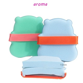 Aroma พัฟฟองน้ําแต่งหน้า สองด้าน รูปหมีน่ารัก เป็นมิตรกับผิวหน้า 3 ชิ้น