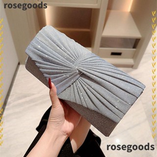 Rosegoods1 กระเป๋าถือ ประดับกลิตเตอร์ หรูหรา สําหรับงานเลี้ยงตอนเย็น งานแต่งงาน