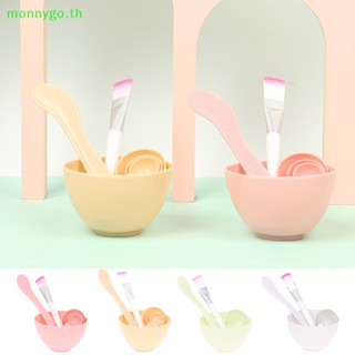 Monnygo ชุดช้อนแปรงมาส์กหน้า 4 ชิ้น DIY TH