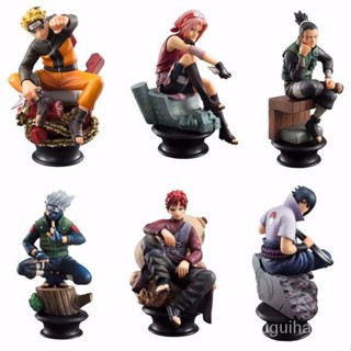 โมเดลฟิกเกอร์ pvc รูปนารูโตะ Sasuke Sakura 6 Chess Naruto Kakashi Naruto ของเล่นสําหรับเด็ก