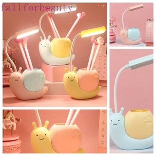 Fallforbeauty โคมไฟอ่านหนังสือตั้งโต๊ะ LED ปรับได้ ชาร์จ USB พร้อมที่ใส่ปากกา ป้องกันสายตา