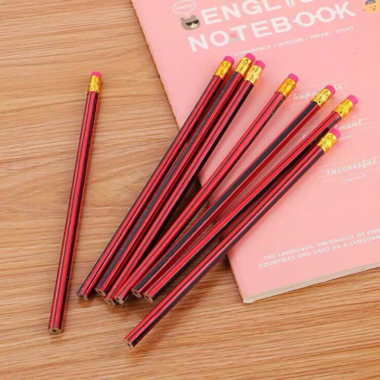 พร้อมส่ง {HB6080}pencil📍พร้อมส่ง📍ดินสอไม้HB เกรดA พร้อมยางลบ ราคาต่อ 1ด้ามค่ะ
